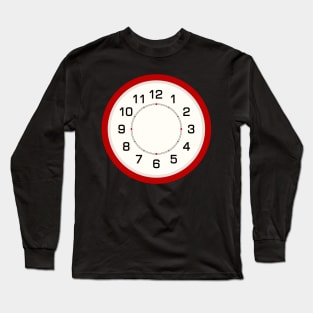 Modern clock in white, red and black Long Sleeve T-Shirt